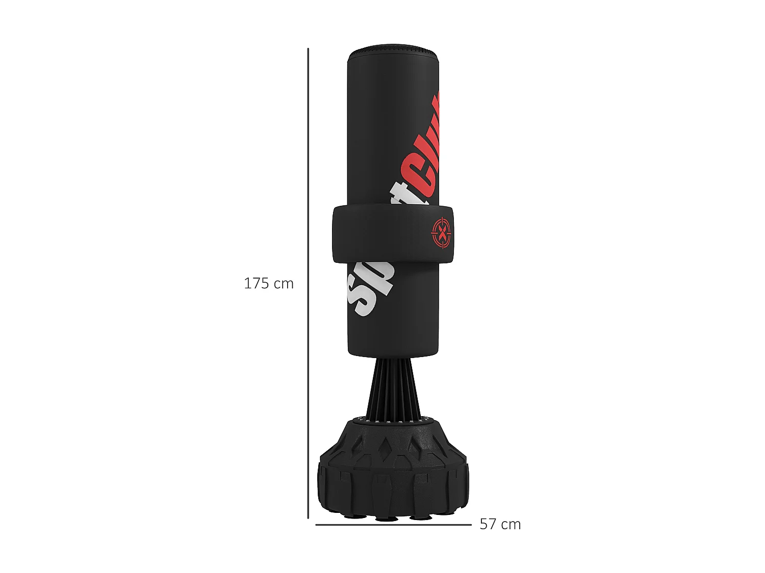 Sac de frappe boxe sur pied punching ball autoportant cible de touche réglable ventouses antidérapantes noir