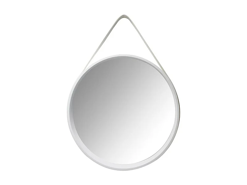 Miroir Mural Rond "Ultima" 49cm Blanc