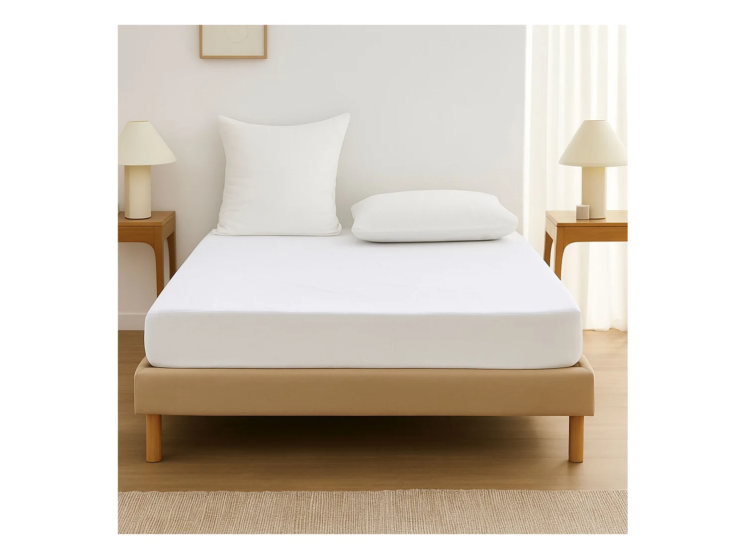 Protetor de Colchão Antiácaros "Ponny AA" 160x200cm Branco Respirável e Impermeável