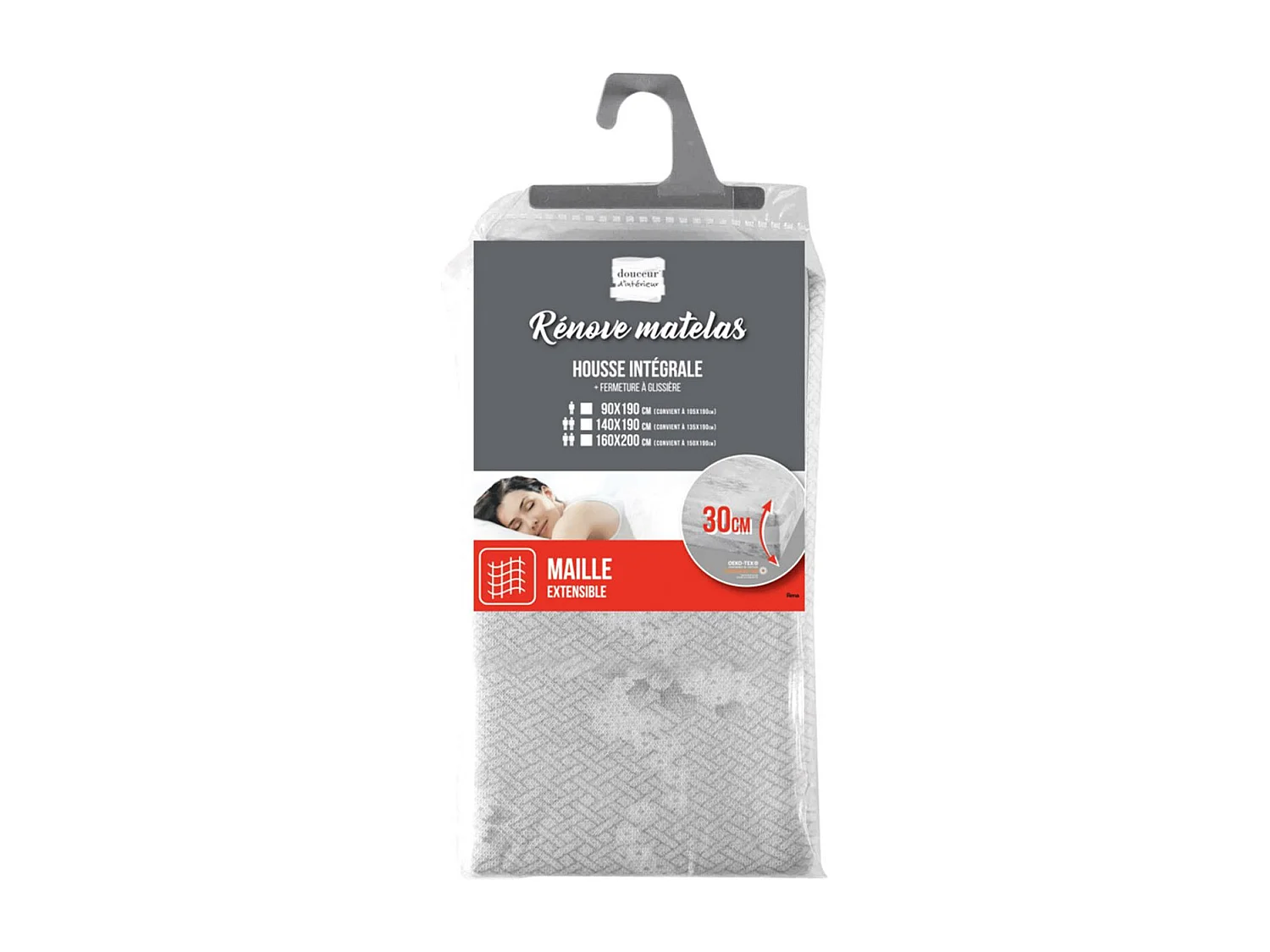 Housse Renove Matelas "Rena" 90x190cm Gris