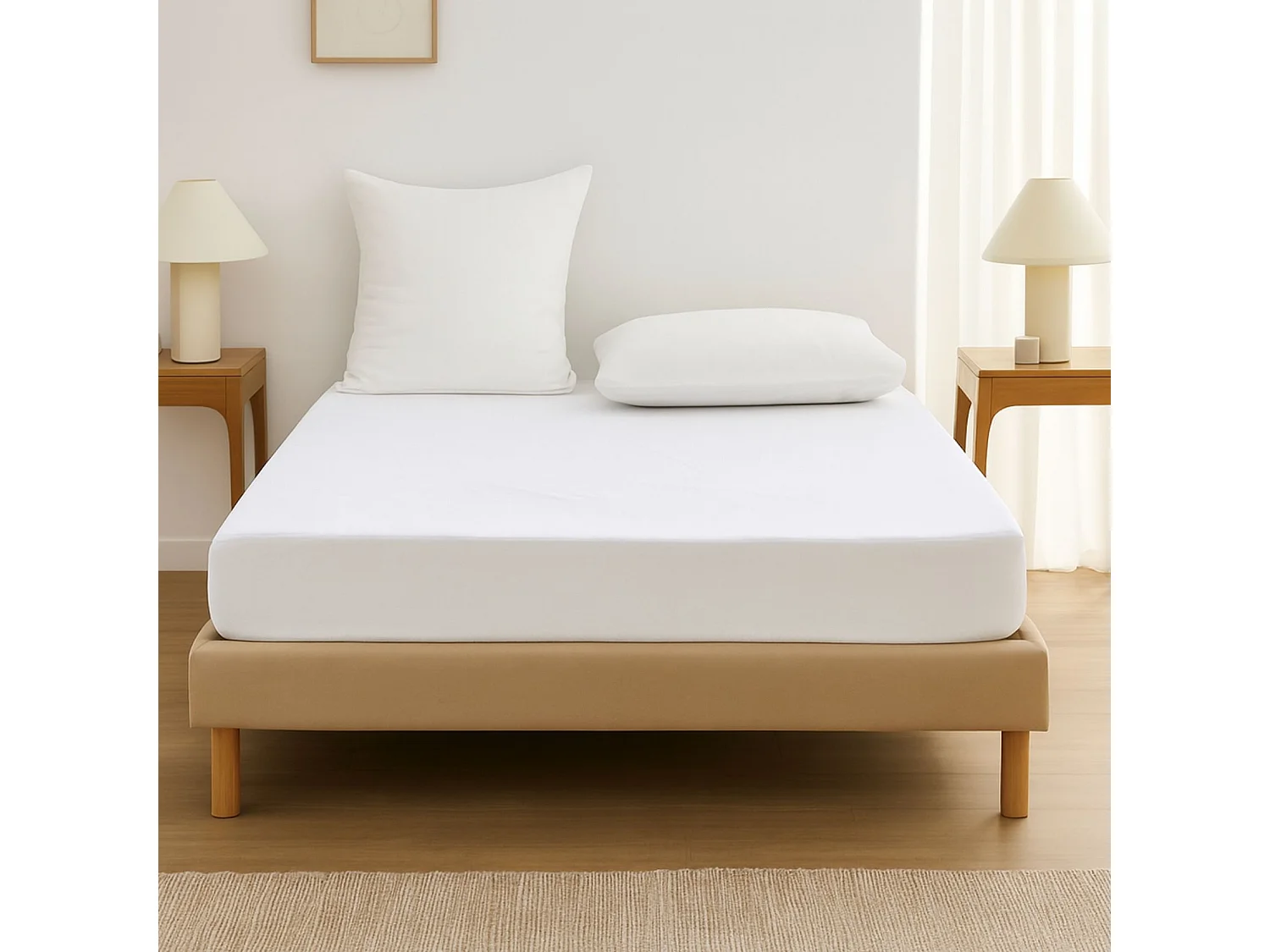 Matratzenschoner gegen Milben "Ponny AA" 140x190cm Weiß Wasserdicht Frottee Baumwolle