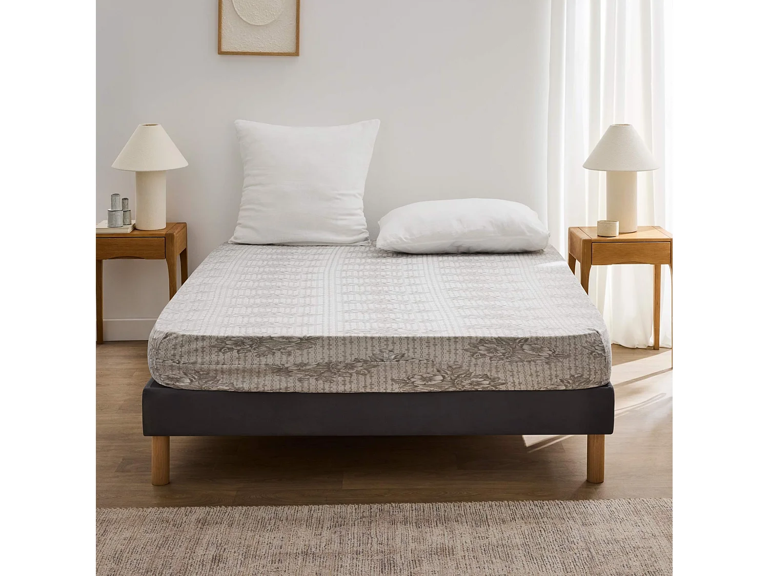 Housse Rénove Matelas "Rena" 140x190cm Gris