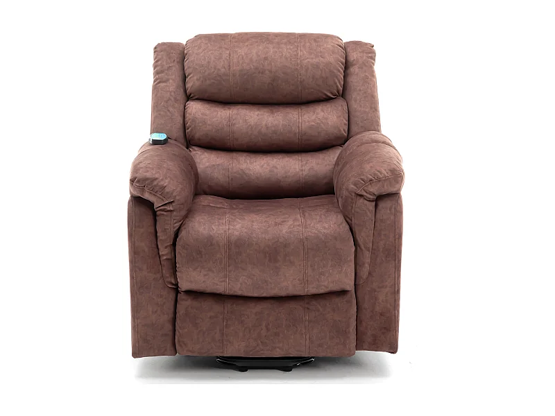 Fauteuil releveur électrique en cuir PU, fauteuil de massage inclinable, meuble réglable pour le dos, pieds avec 3 positions, port USB, chauffage, porte-gobelets