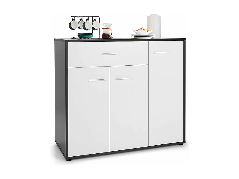 Buffet cuisine avec 2 placards, étagère réglable, grand tiroir, 88 x 40 x 80 cm