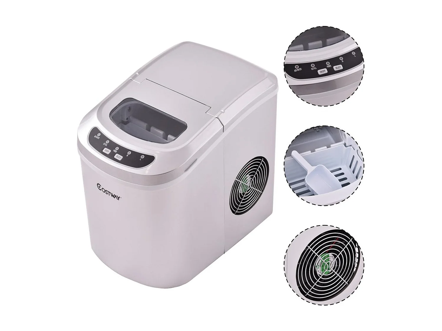 Machine à glace machine à glaçons argent