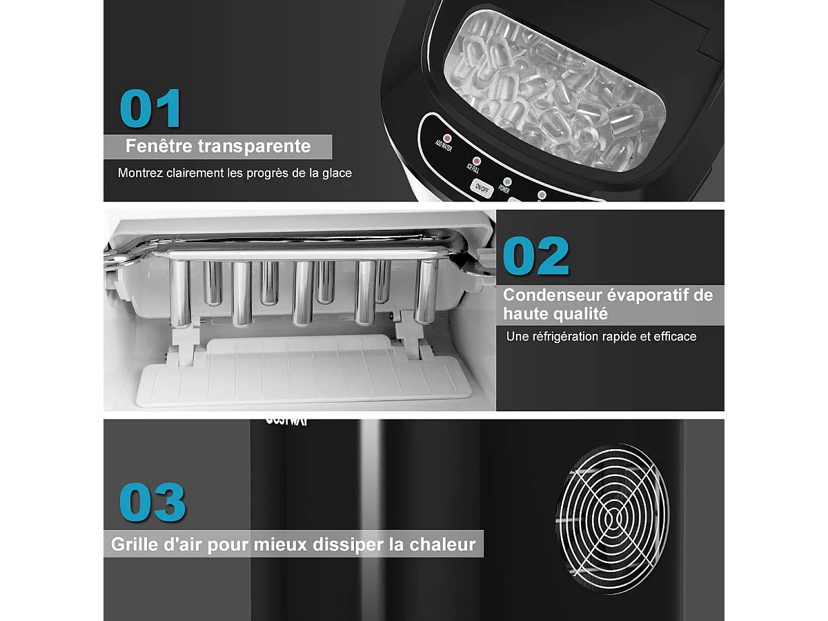 Machine à glace machine à glaçons noir