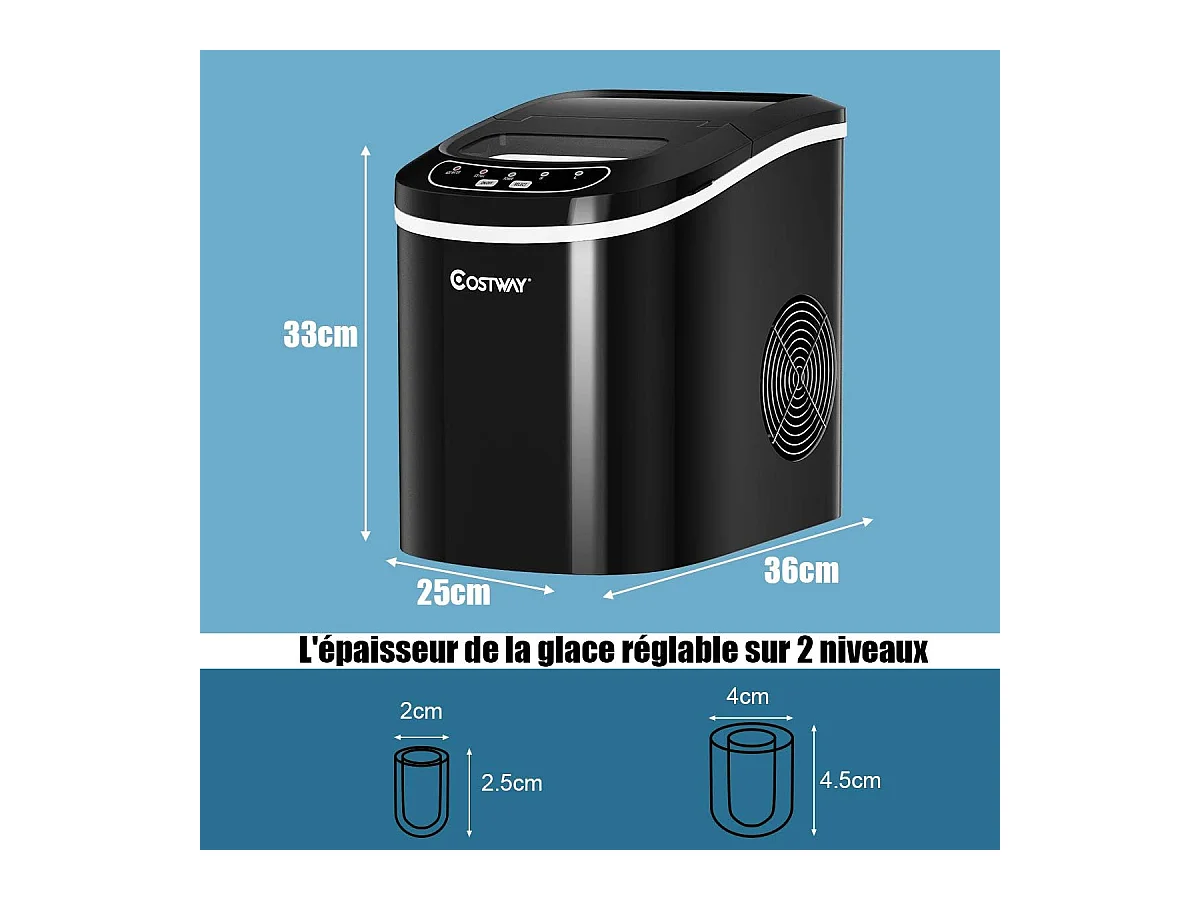 Machine à glace machine à glaçons noir