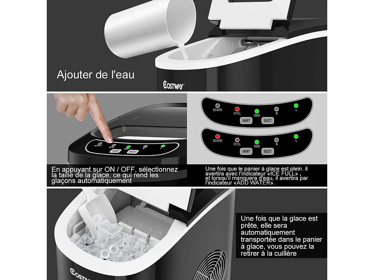 Machine à glace machine à glaçons noir