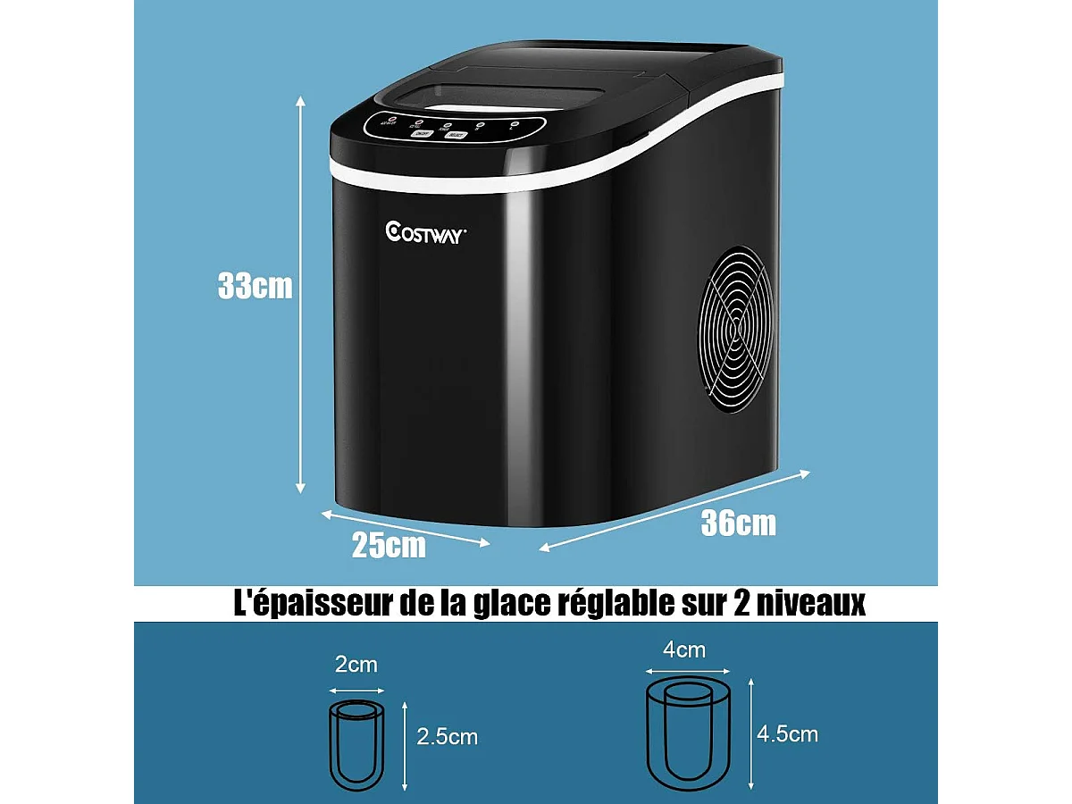 Machine à glace machine à glaçons noir