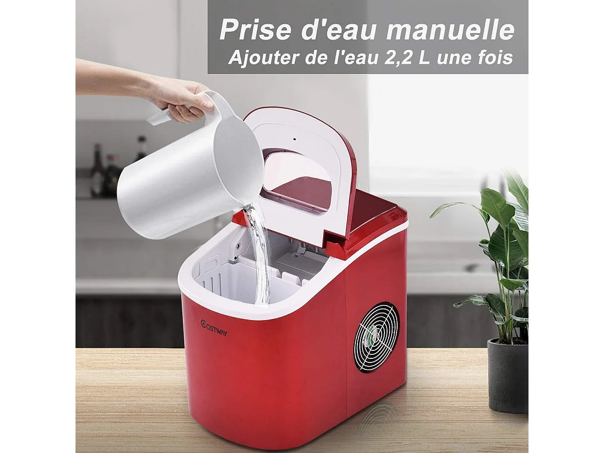 Machine à glace machine à glaçons rouge