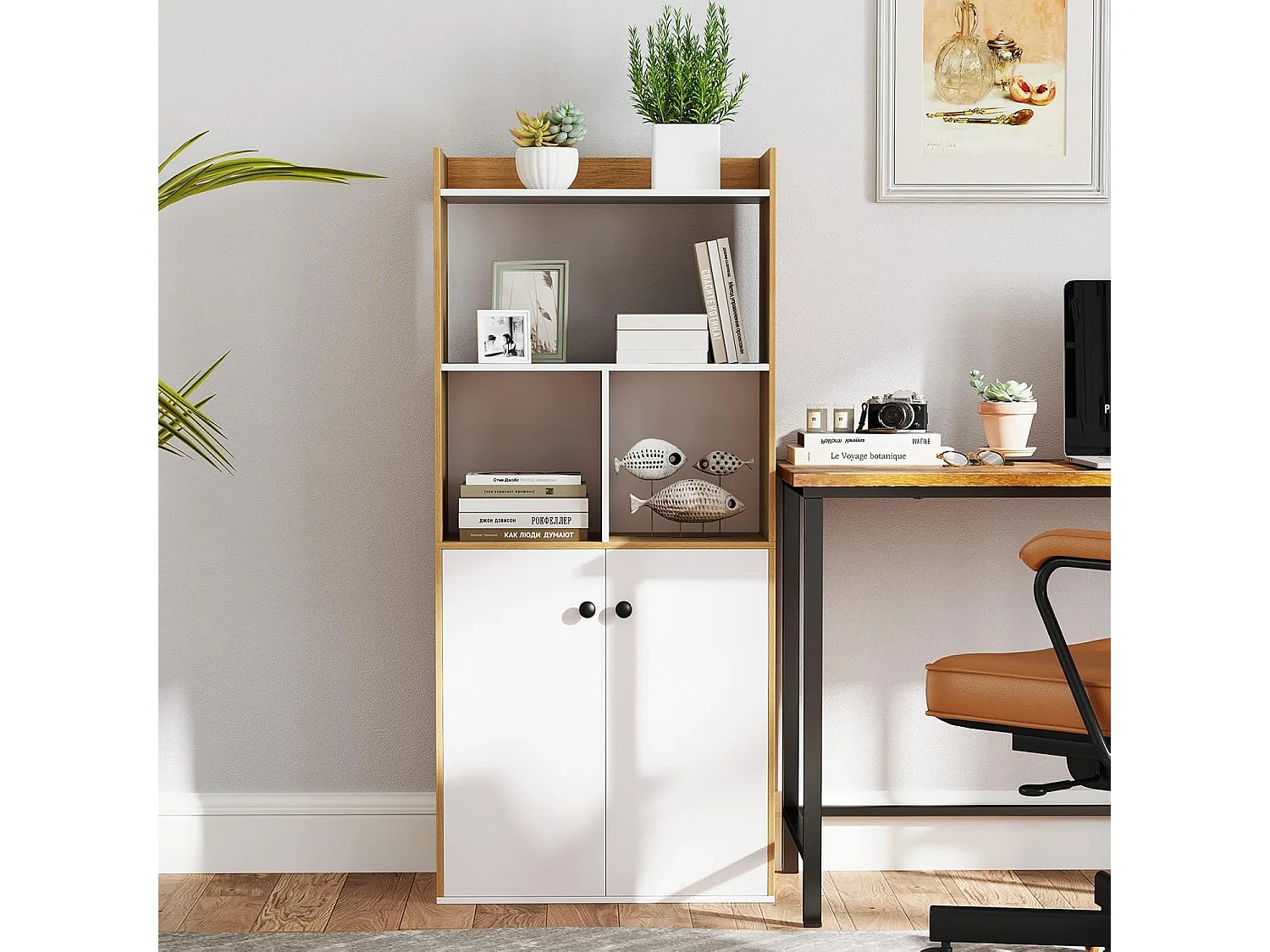 Boekenkast met open plank en anti-kantelvoorziening, 60x30x140cm
