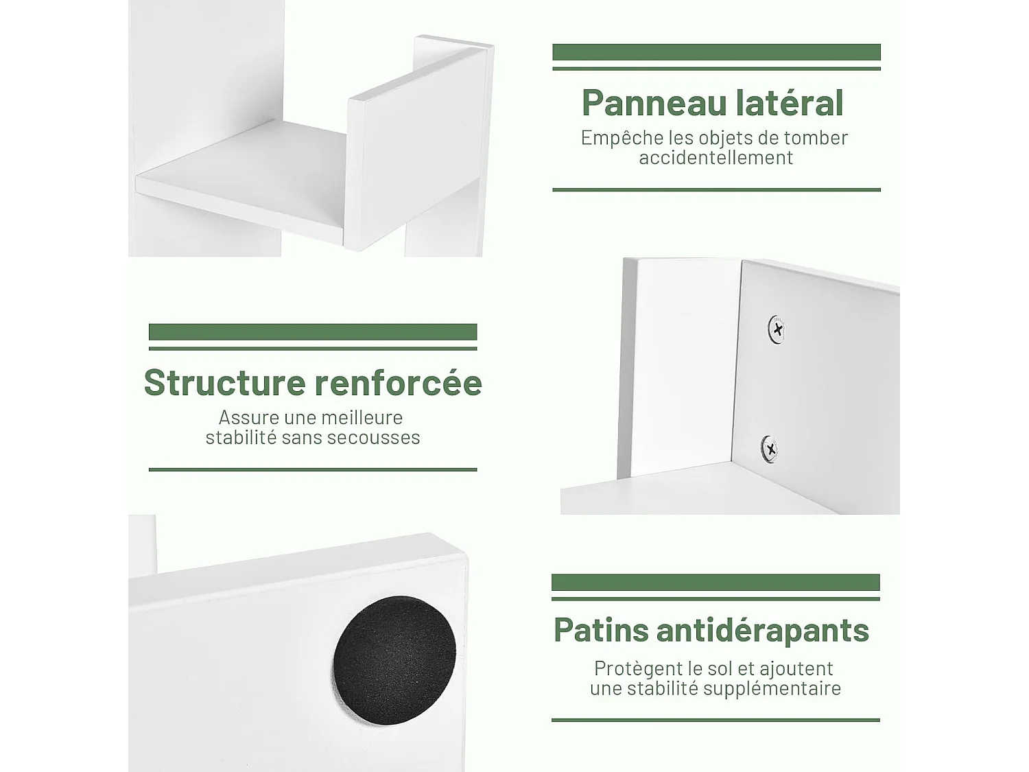 Bibliothèque, étagère de rangement à 8 niveaux en forme d'arbre, (blanc)