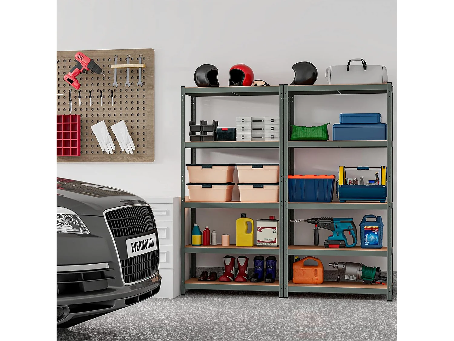 Étagère de rangement à 5 niveaux 46 x 91 x 183 cm, charge lourde totale 875 kg (gris)