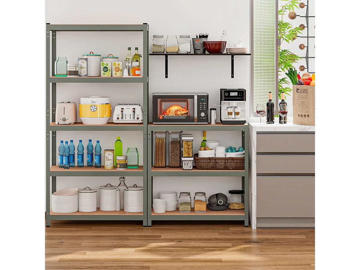 Étagère de rangement à 5 niveaux 46 x 91 x 183 cm, charge lourde totale 875 kg (gris)