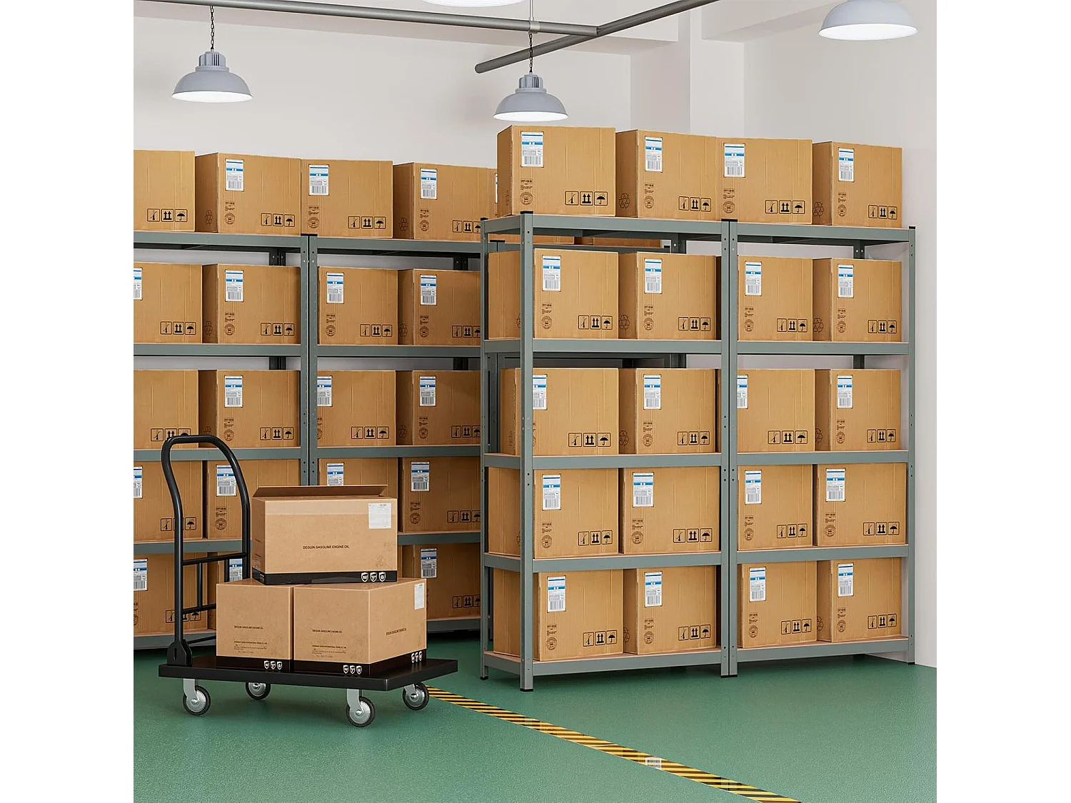 Étagère de rangement à 5 niveaux 46 x 91 x 183 cm, charge lourde totale 875 kg (gris)