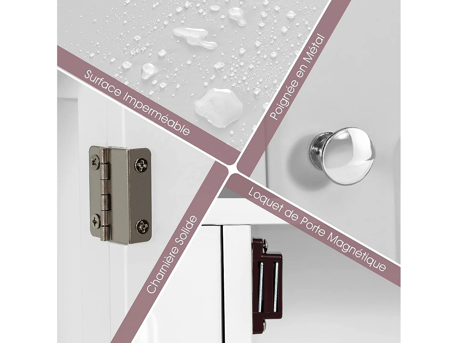 Buffet de cuisine,casier à vin, etagères,tiroir et armoires, 117 x 40,5 x 82,5 cm blanc