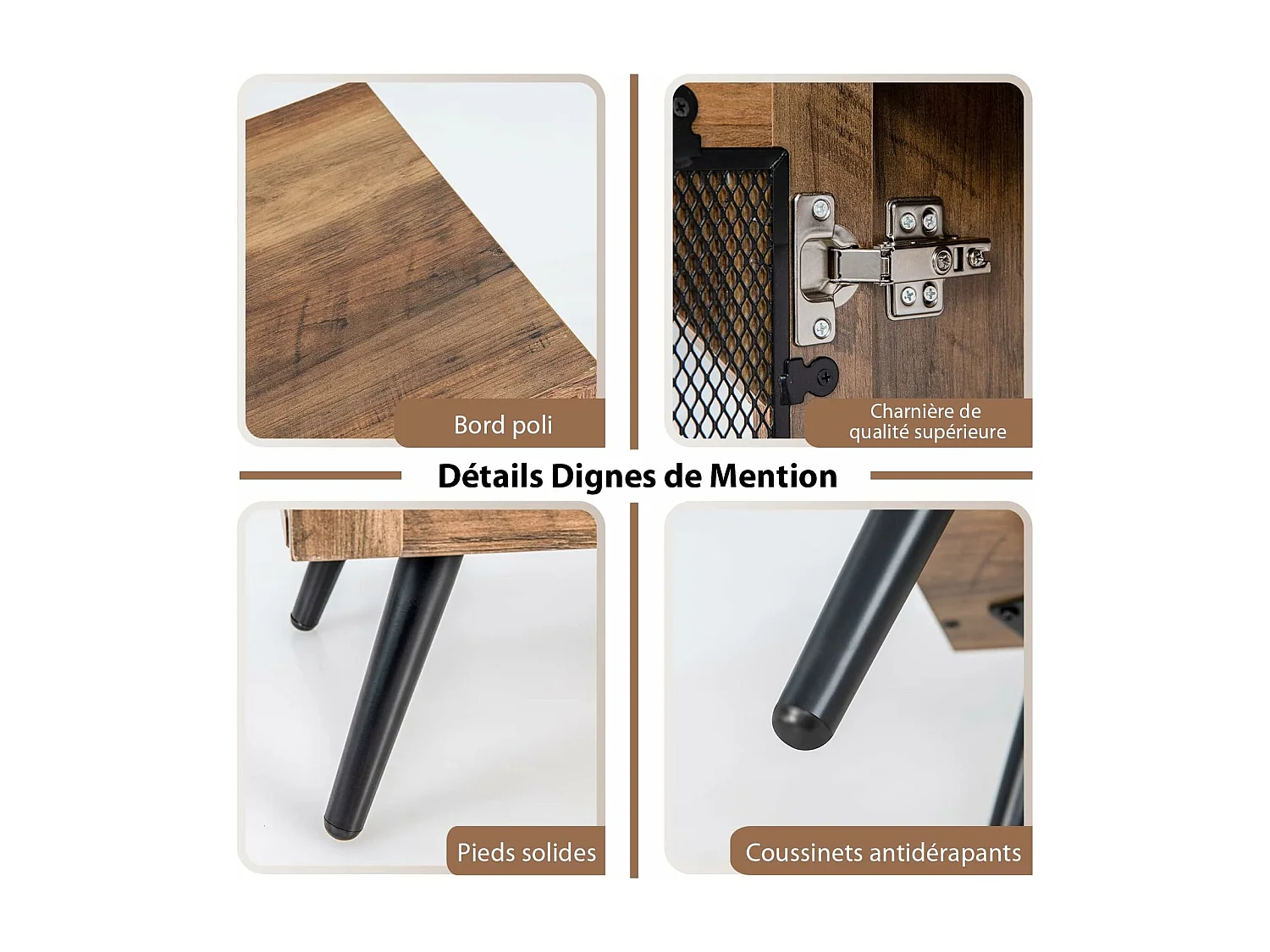 Buffet cuisine avec porte-bouteilles amovible pour 11 bouteilles, brun rustique