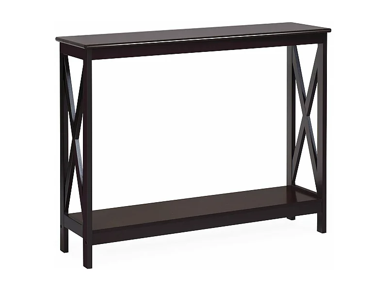 Table console/table d'appoint industrielle à 2 niveaux, 100 x 30 x 80 cm, marron