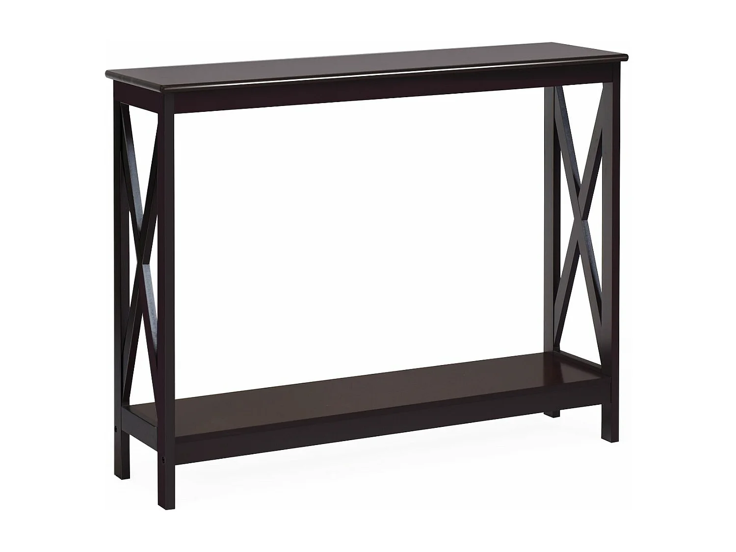 Table console/table d'appoint industrielle à 2 niveaux, 100 x 30 x 80 cm, marron