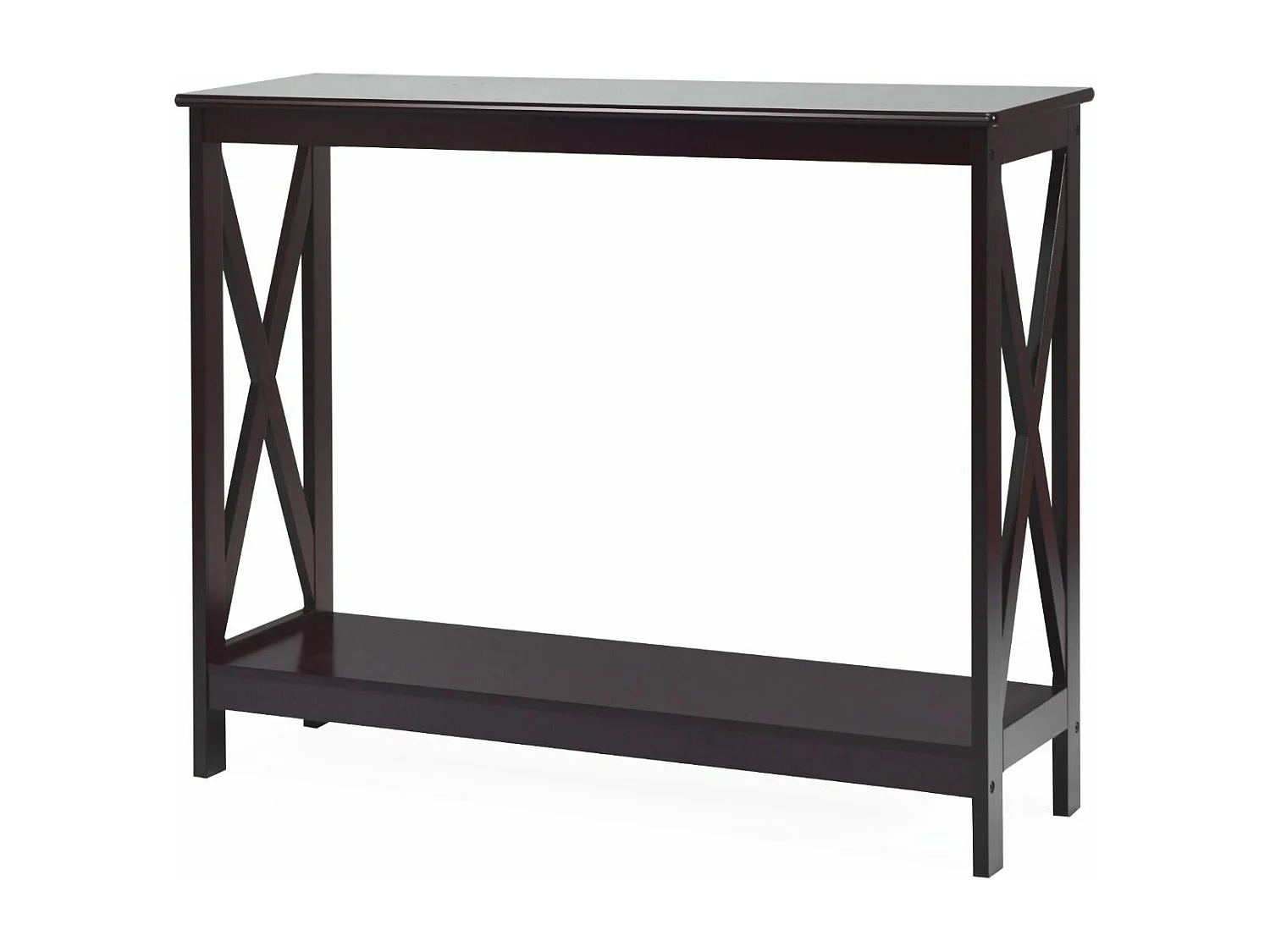 Table console/table d'appoint industrielle à 2 niveaux, 100 x 30 x 80 cm, marron