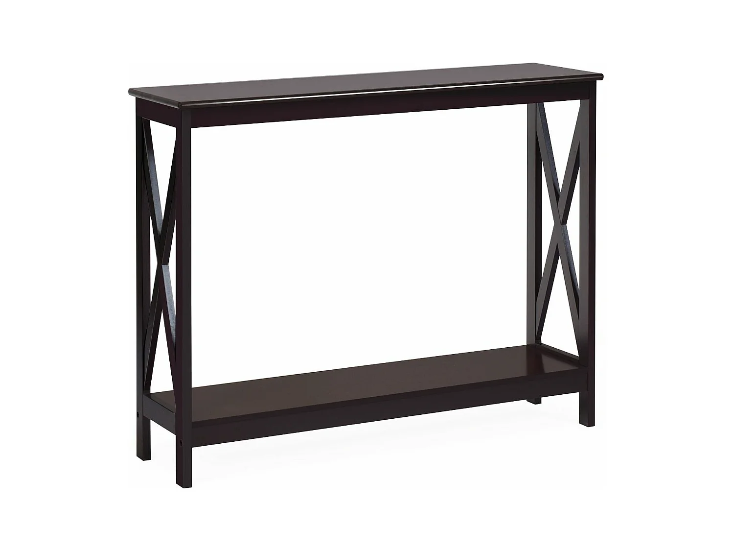 Table console/table d'appoint industrielle à 2 niveaux, 100 x 30 x 80 cm, marron