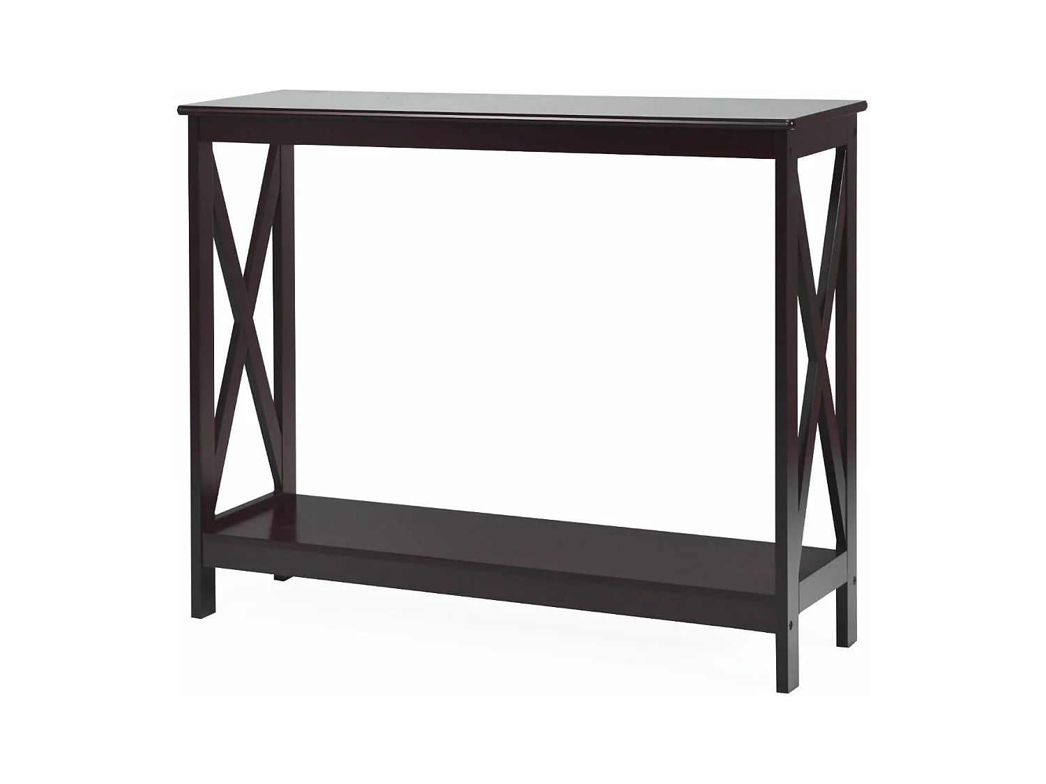 Table console/table d'appoint industrielle à 2 niveaux, 100 x 30 x 80 cm, marron