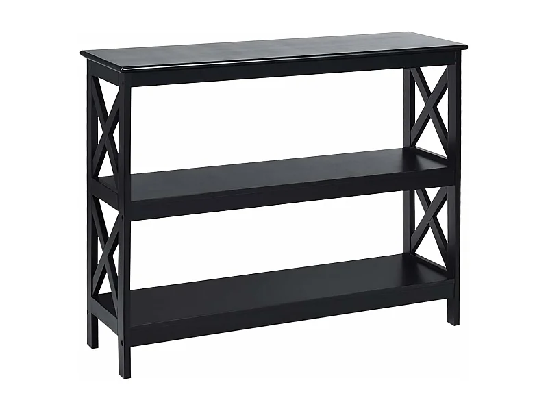 Table console d'appoint industrielle à 3 niveaux, meuble pour entrée, 100 x 30 x 80 cm