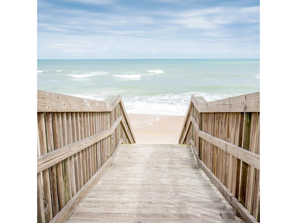 Tableau sur toile ponton sur mer 45x45 cm