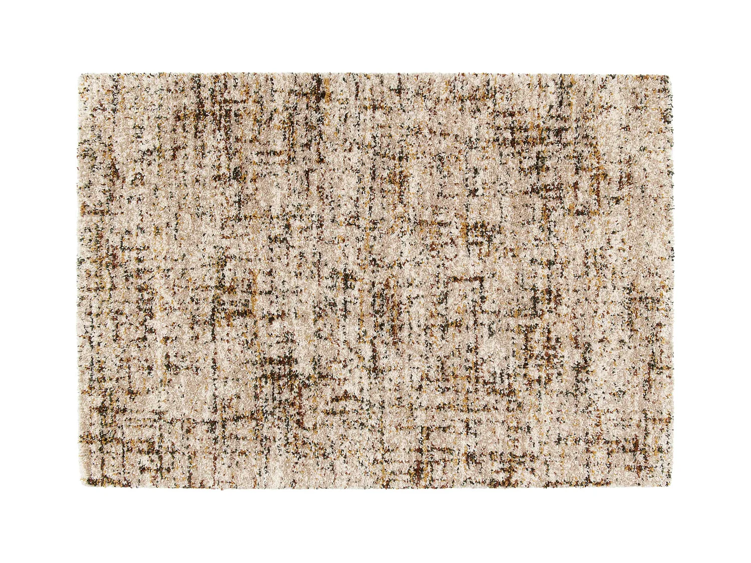 Tapis rectangulaire à poils longs contemporain taupe 160x230 cm