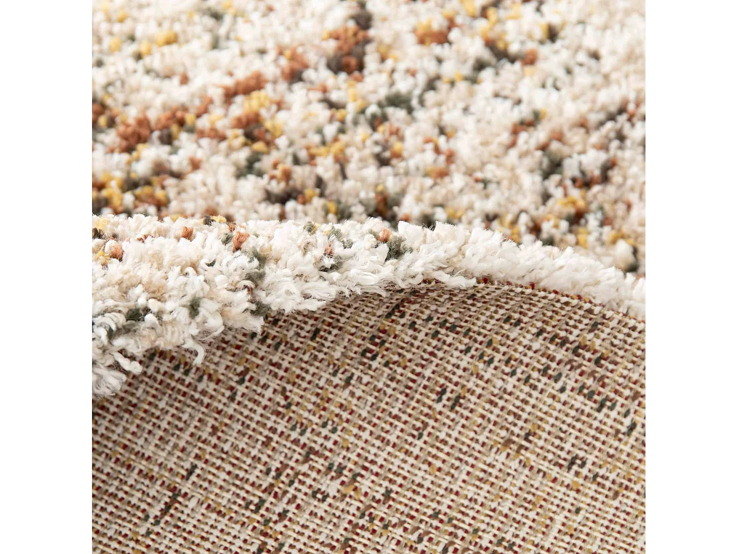 Tapis rectangulaire à poils longs contemporain taupe 160x230 cm