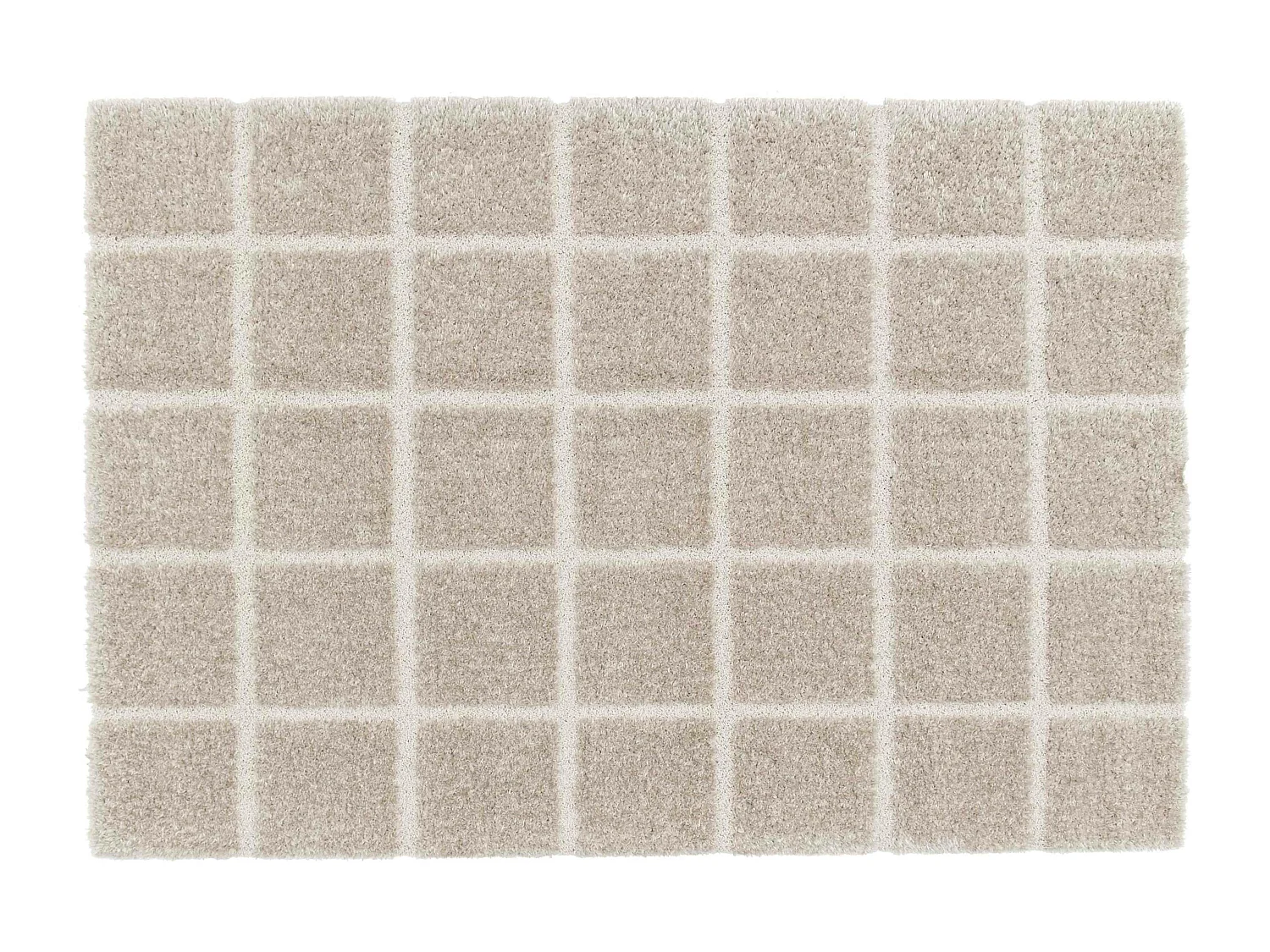 Rechthoekig hoogpolig vloerkleed in taupe shaggy-stijl 160 x 230 cm