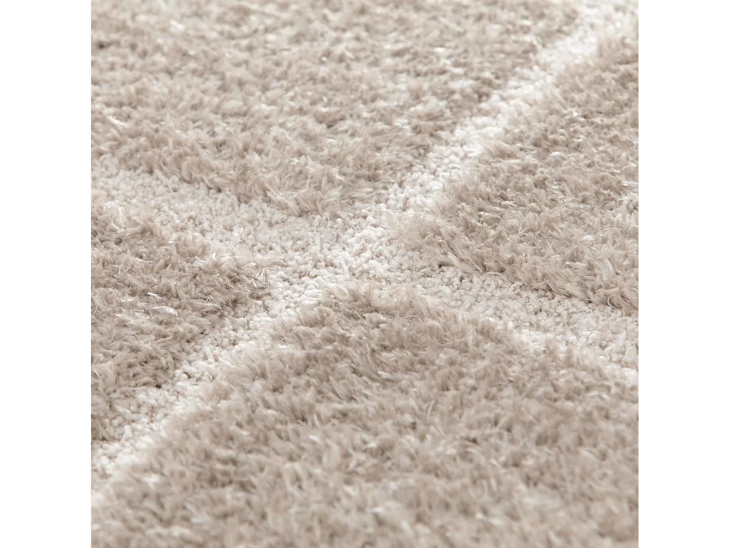 Rechthoekig hoogpolig vloerkleed in taupe shaggy-stijl 160 x 230 cm