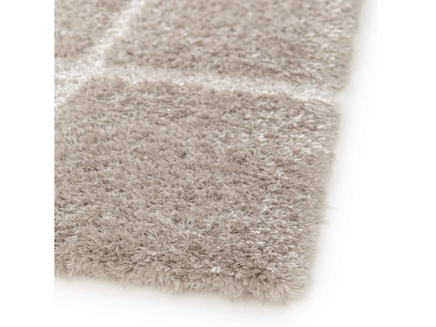 Rechthoekig hoogpolig vloerkleed in taupe shaggy-stijl 160 x 230 cm