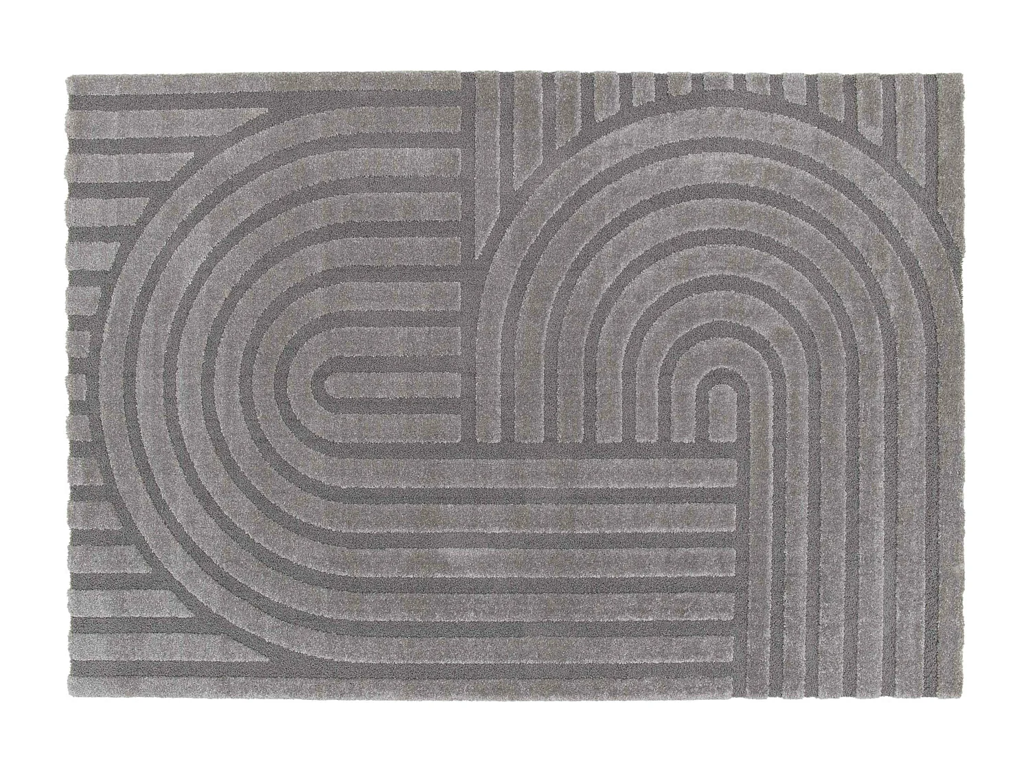 Tapis rectangulaire à poils ras motif contemporain gris 160 x 230 cm