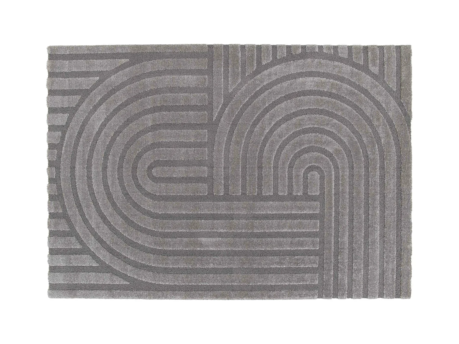 Tapis rectangulaire à poils ras motif contemporain gris 160 x 230 cm