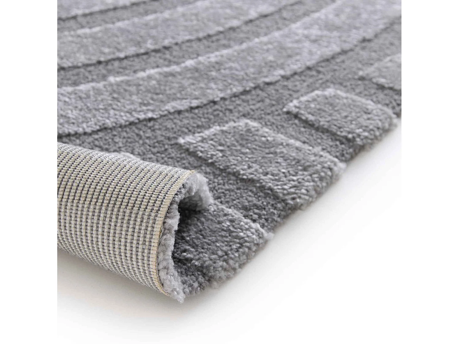 Tapis rectangulaire à poils ras motif contemporain gris 160 x 230 cm