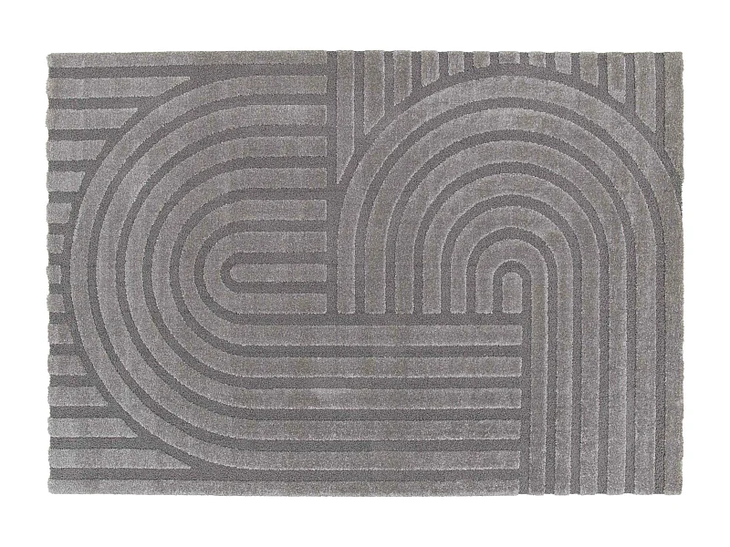 Tapis rectangulaire à poils ras motif contemporain gris 160 x 230 cm