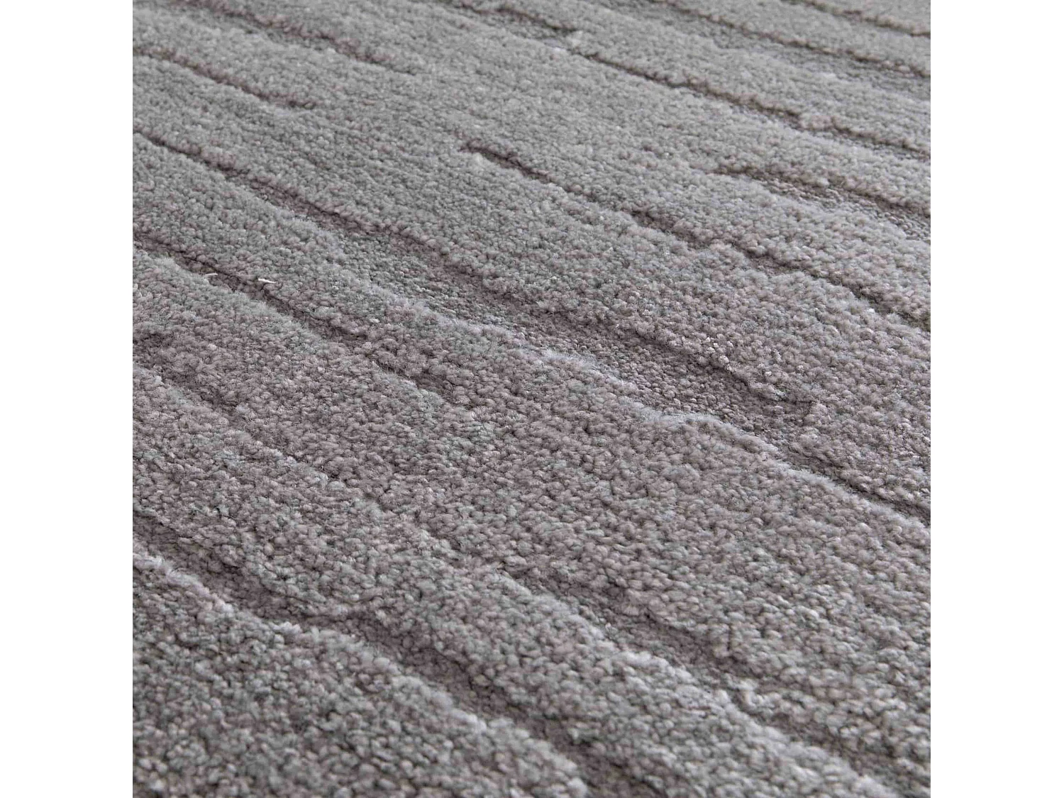 Tapis rectangulaire à poils ras motif uni gris 160 x 230 cm