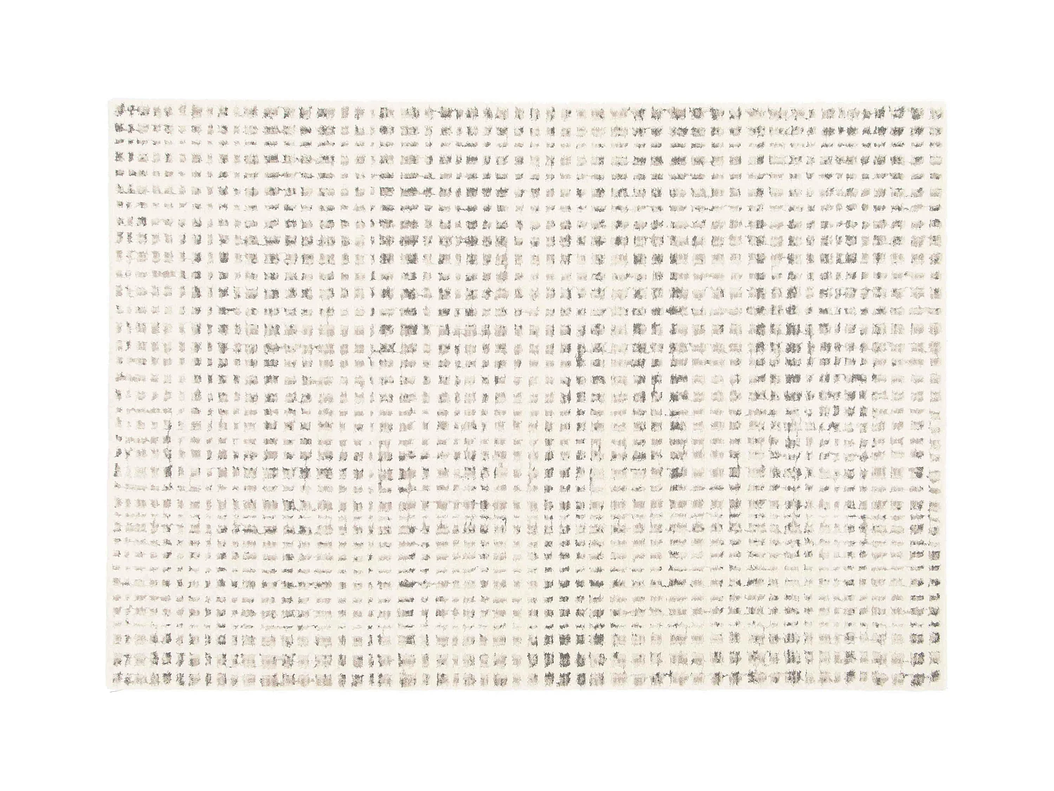 Tapis rectangulaire à poils ras motif carré écru 160 x 230 cm