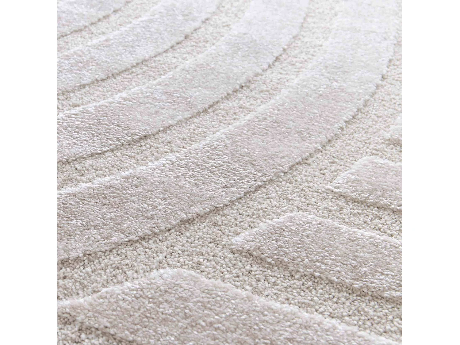 Tapis rectangulaire à poils ras motif contemporain beige 160 x 230 cm