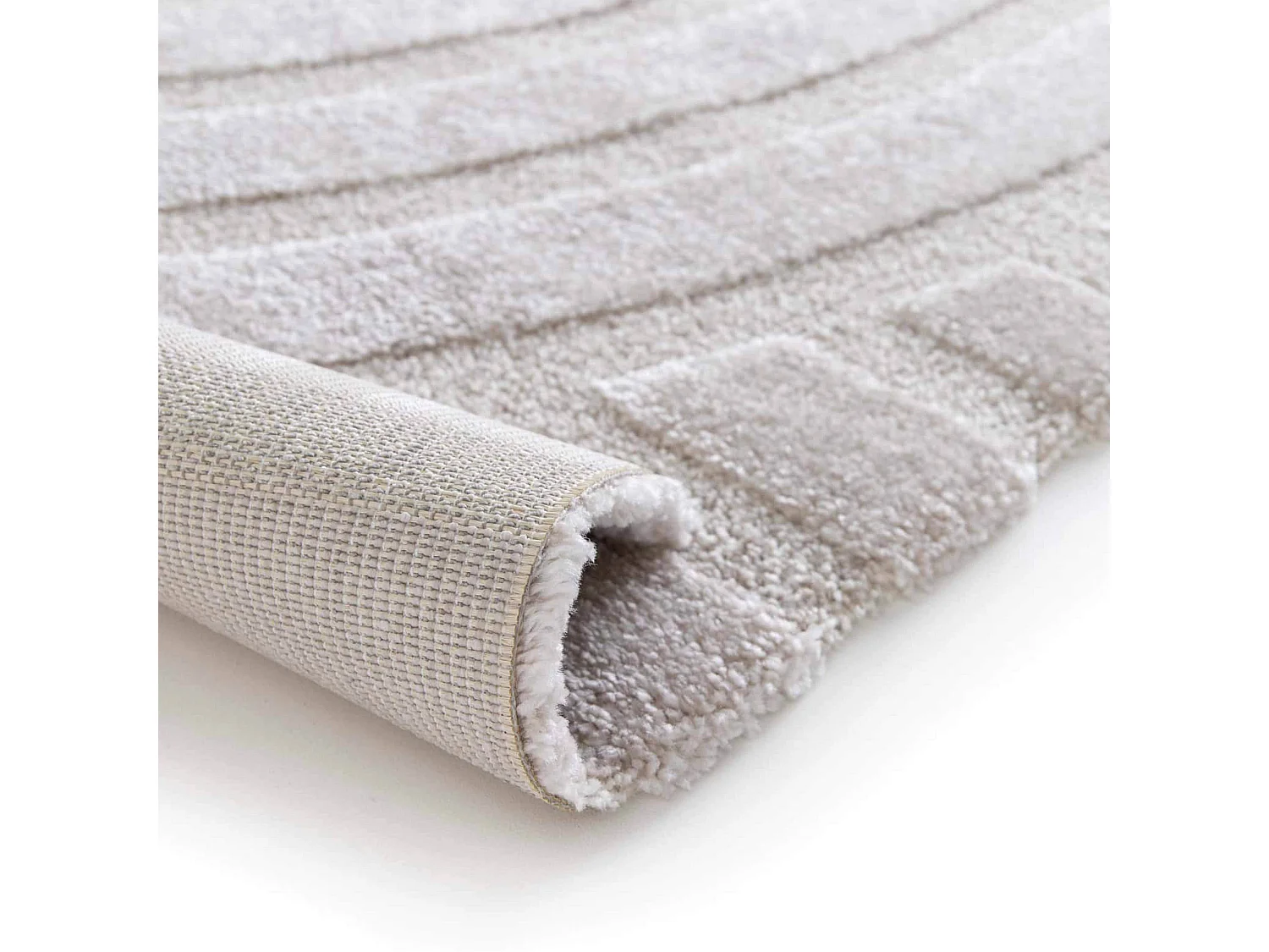 Tapis rectangulaire à poils ras motif contemporain beige 160 x 230 cm