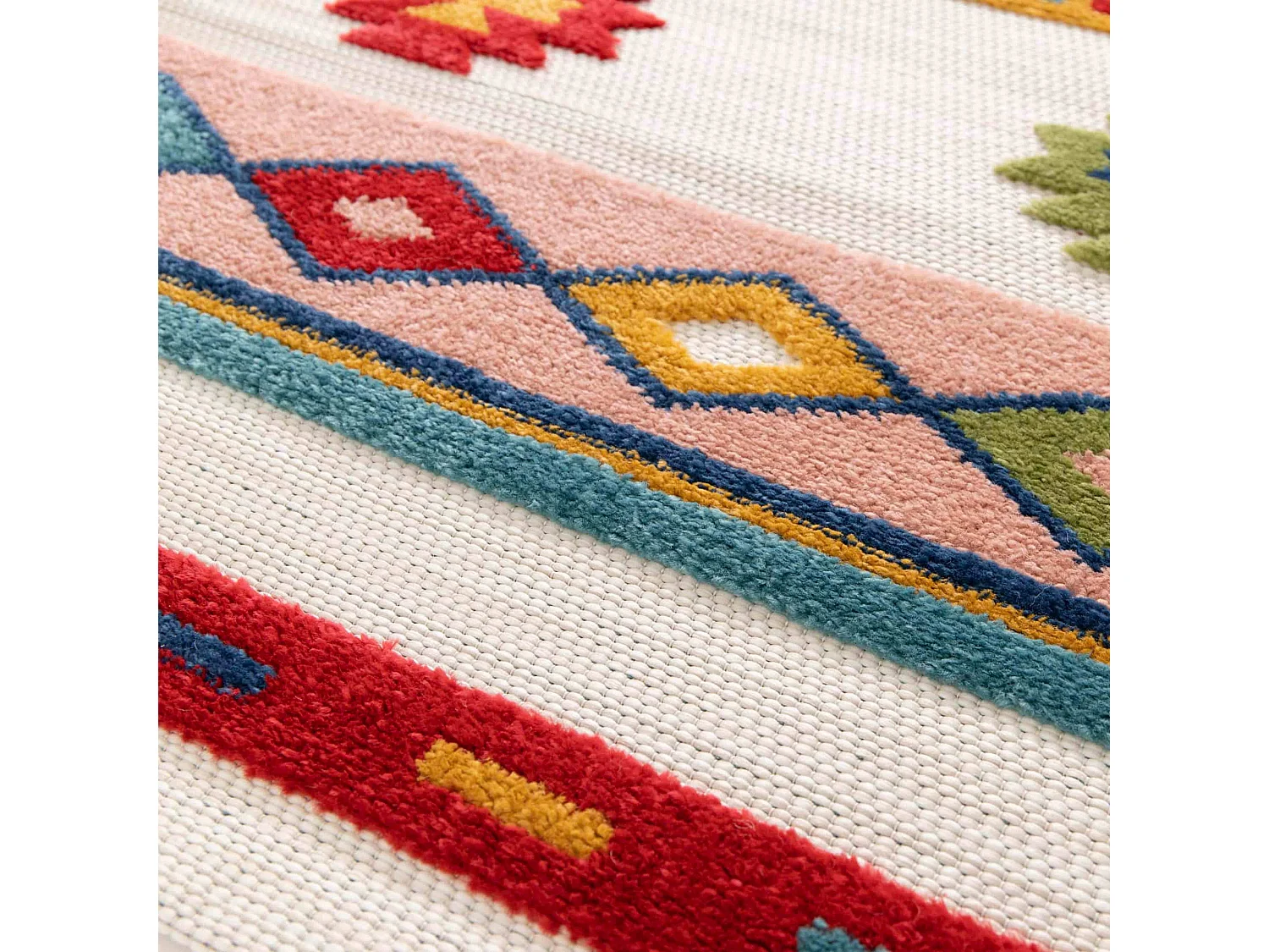 Tapis rectangulaire à poils ras motif vibrant multicolore 160 x 230 cm