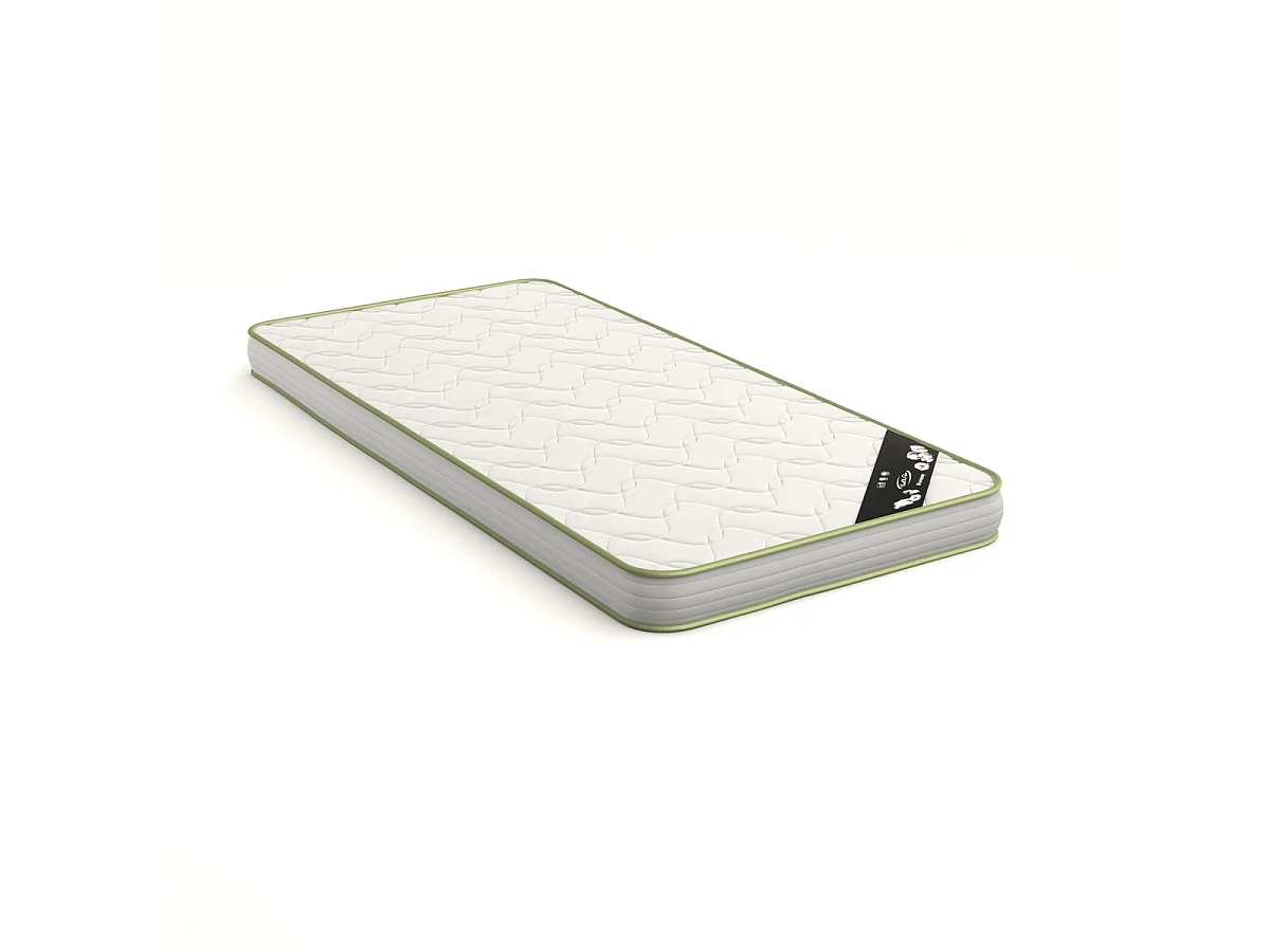 Pack lit mezzanine avec matelas 90x190 cm bois massif noir et bois TINO