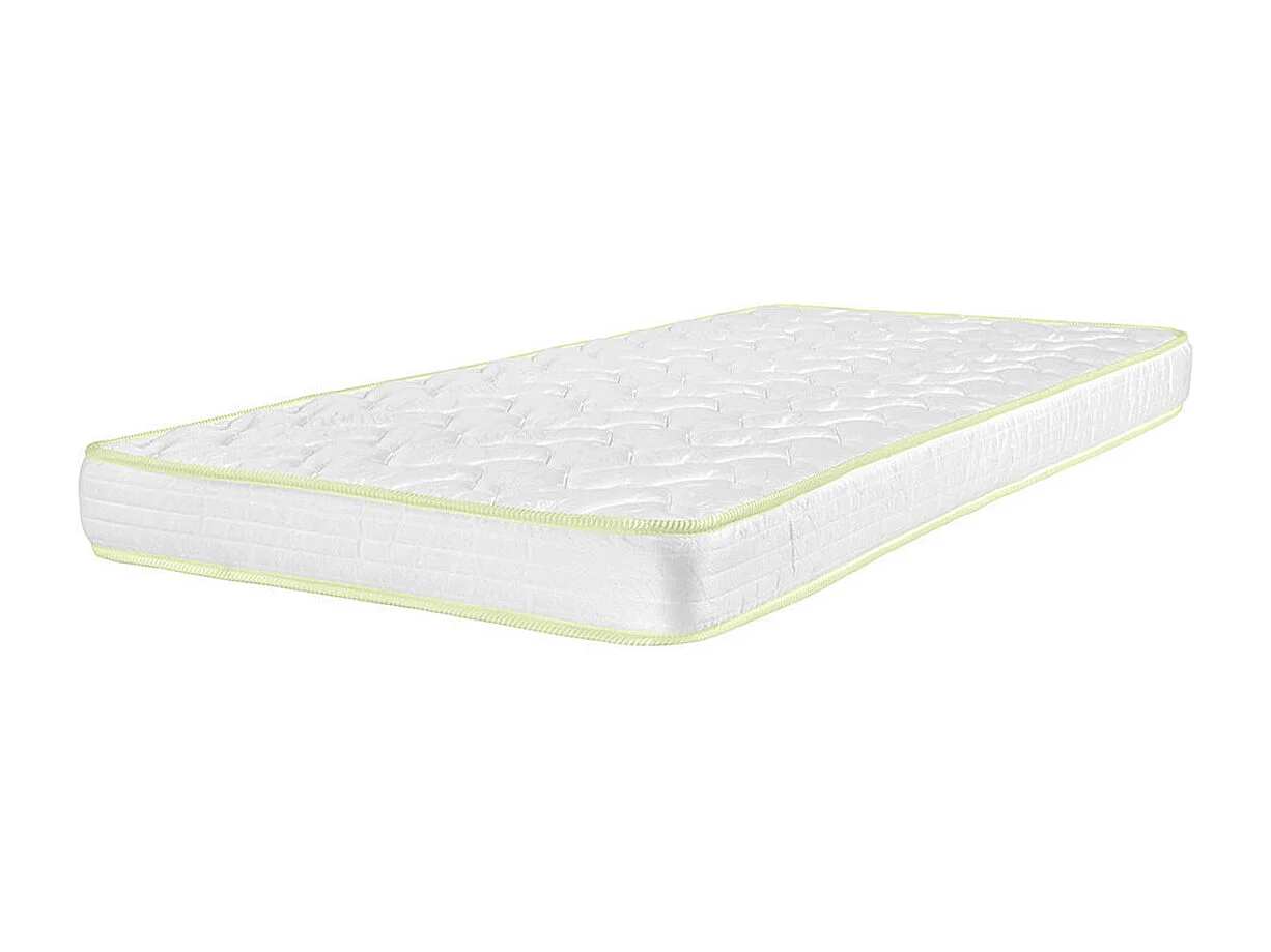 Pack lit mezzanine avec matelas 90x190 cm bois massif blanc et bois CLEM