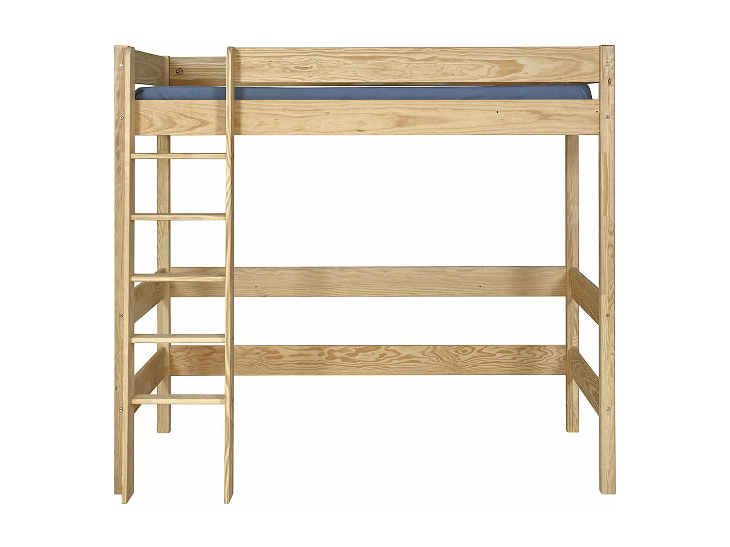 Lit mezzanine 90x190 cm bois massif bois naturel CLEM