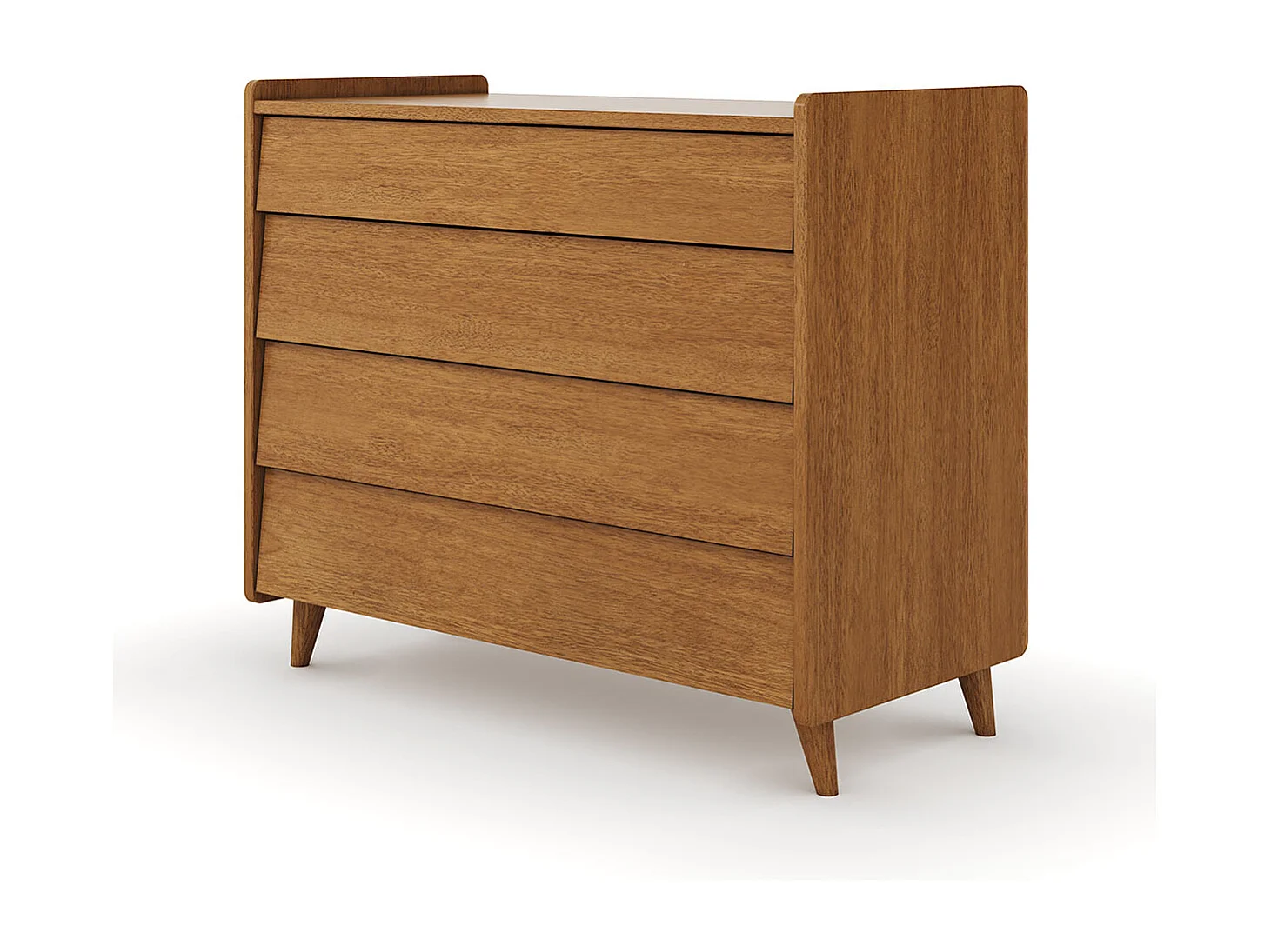 Commode 4 tiroirs  bois massif noisette PETER