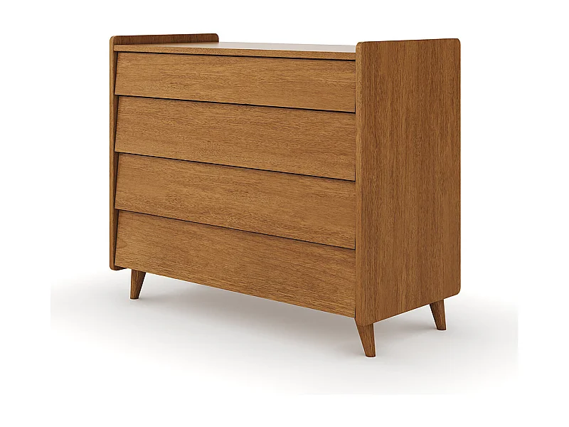 Commode 4 tiroirs  bois massif noisette PETER