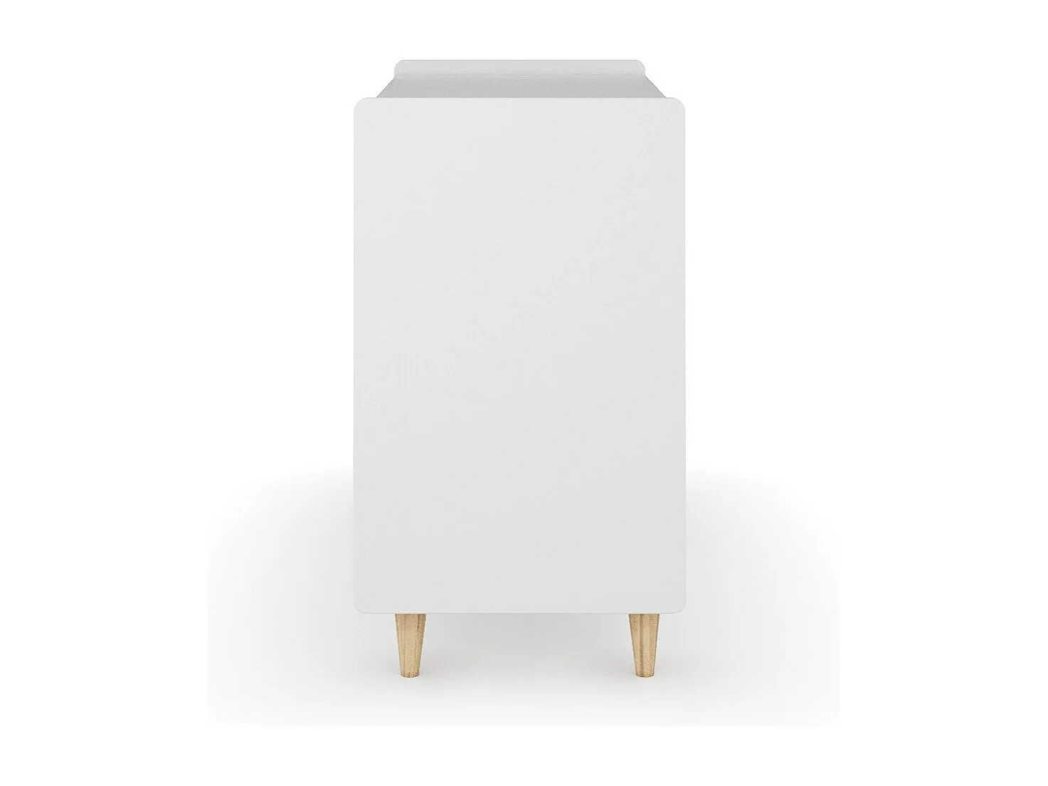 Commode 4 tiroirs  bois massif noisette et blanc PETER