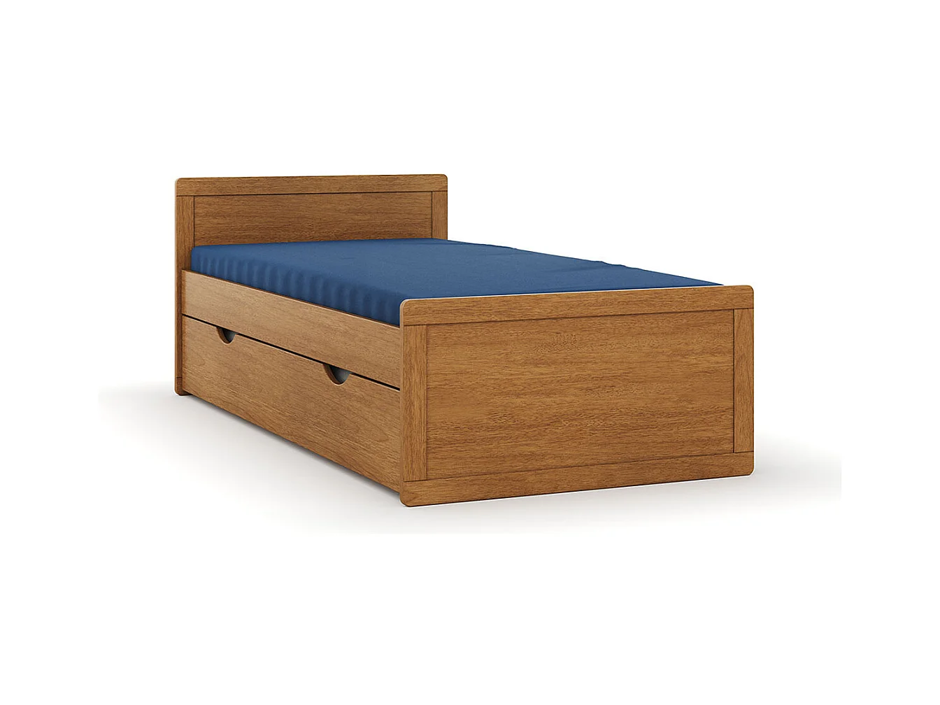 Pack lit enfant gigogne avec matelas 90x190 cm bois massif noisette PETER