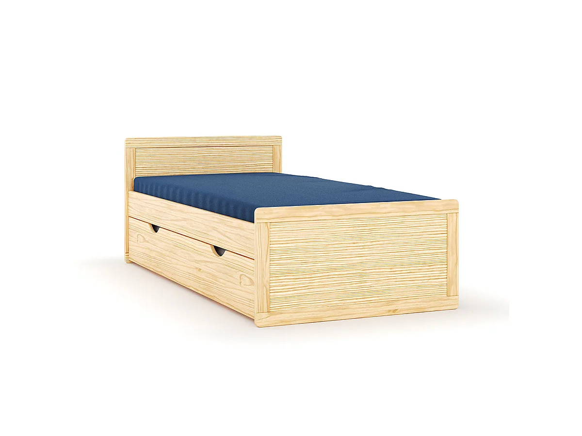Lit enfant gigogne 90x190 cm bois massif bois PETER